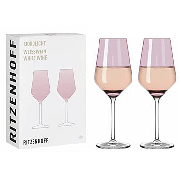 RITZENHOFF 3641003 Weißweinglas 300 ml - Serie Fjordlicht Nr. 3, 2 Stück mit Farbverlauf Berry - Made in Germany im Sale